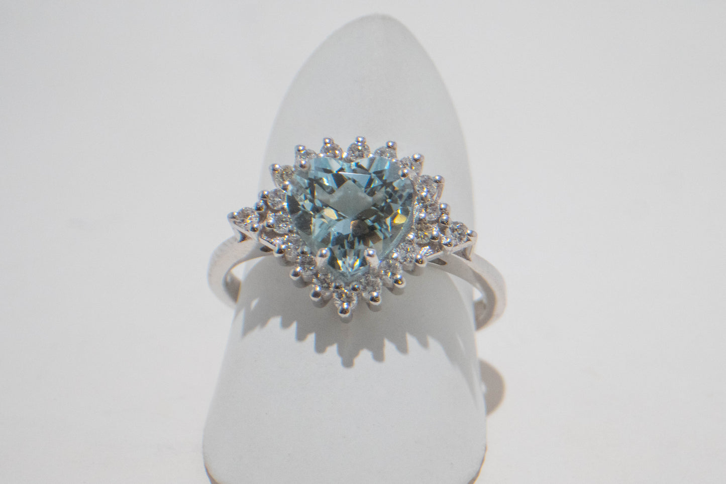 ANELLO Acquamarina Contorno Cuore